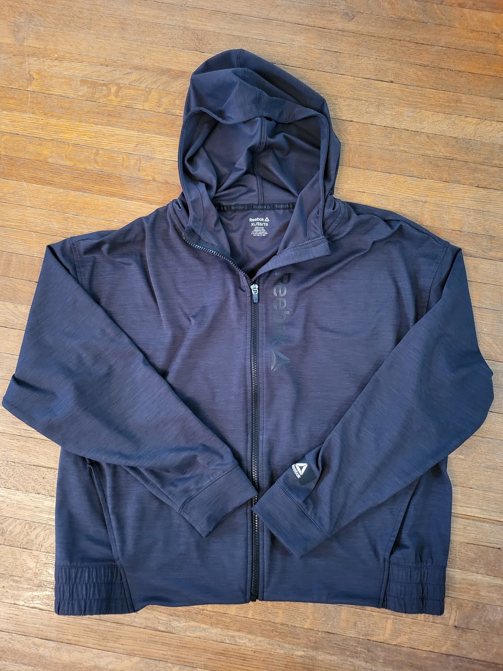 Reebok Navy Blue Full-Zip Hooded Jacket